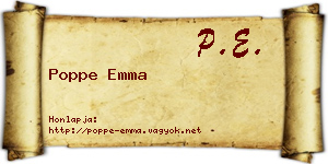 Poppe Emma névjegykártya